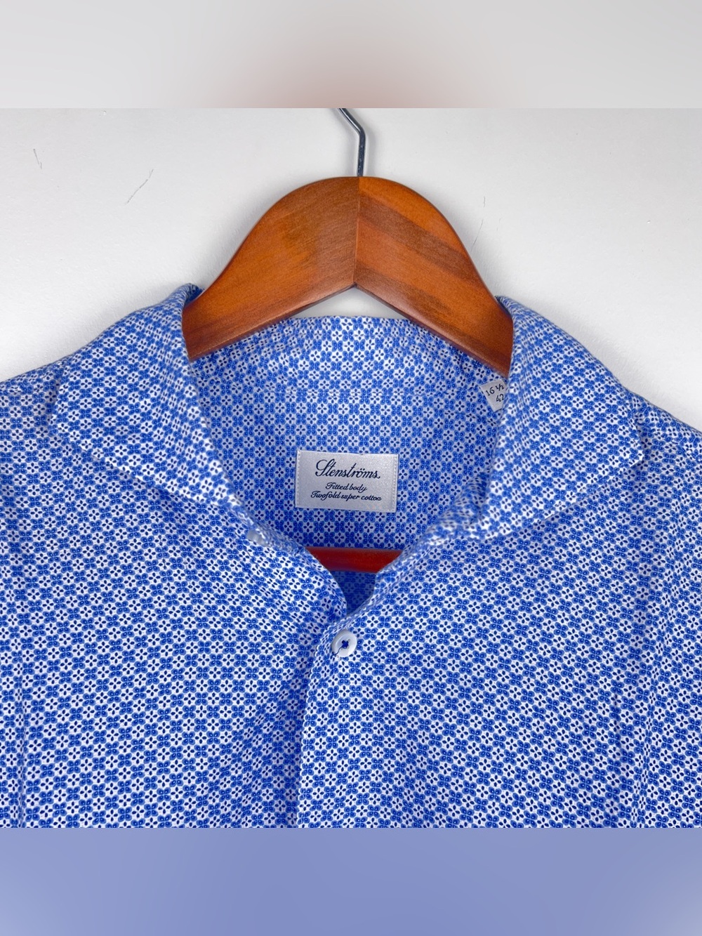 Stenstroms 16.5 Fitted Body Casual Cotton Shirt Cutaway Twofold Cotton - Large